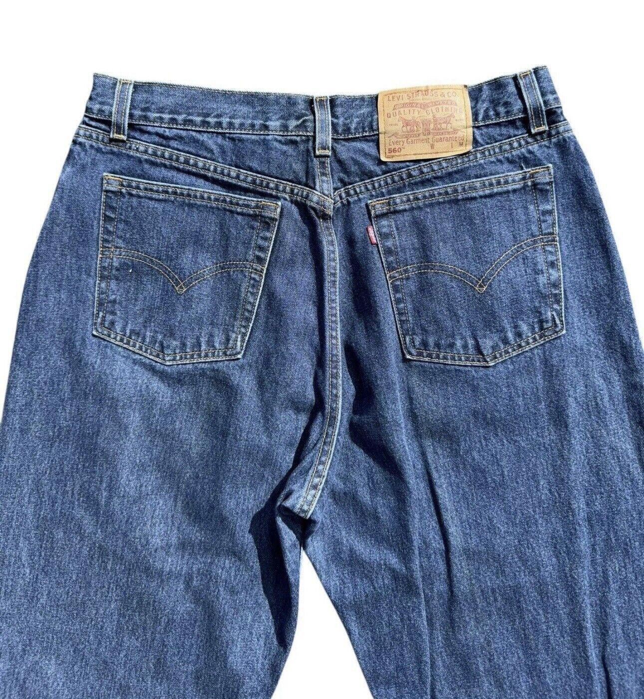 Levi's Vintage Levis 560 90s Blue Wash Loose Fit Jeans Womens 14 Size 36" / US 14 / IT 50 - 6 Thumbnail