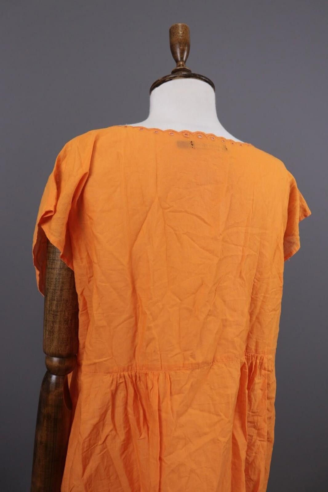 Designer Gudrun Sjoden Orange Lagenlook Blouson Dress Size M Size M / US 6-8 / IT 42-44 - 12 Thumbnail
