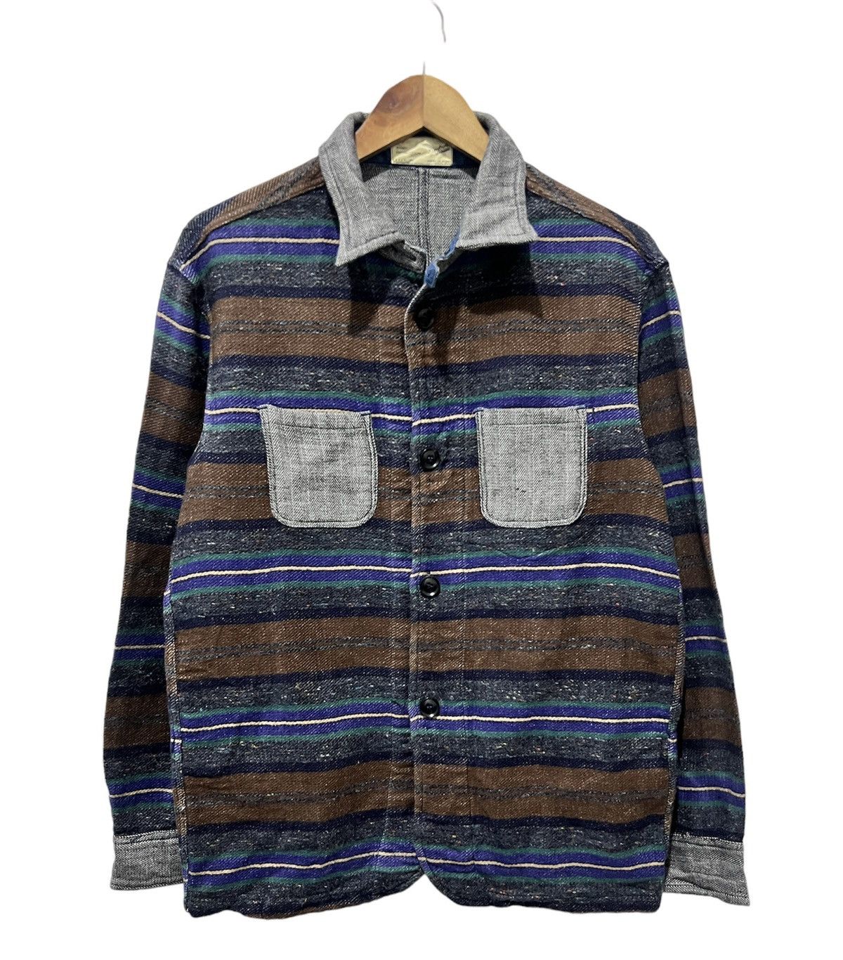 Kapital Striped Cupro Shirt Long Sleeve