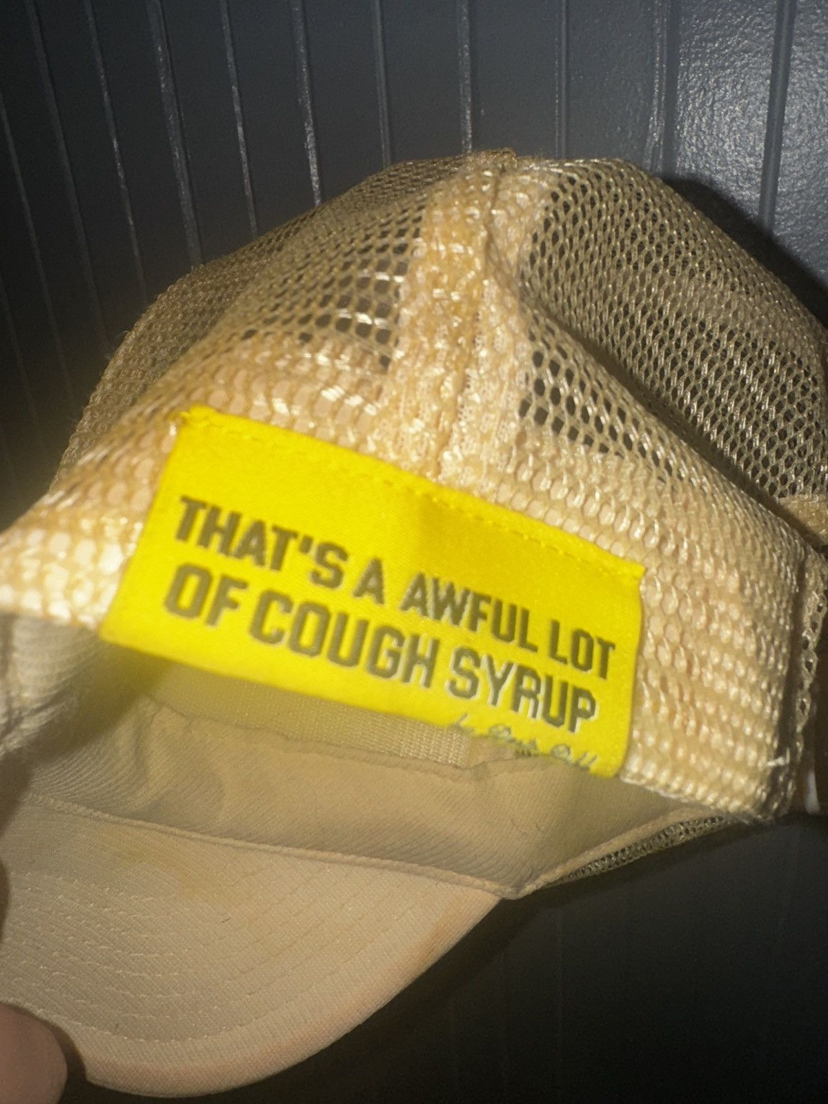 Awful Lot of Cough Syrup Awful Lot of Cough Syrup Trucker Hat Off White Red Size ONE SIZE - 5 Thumbnail