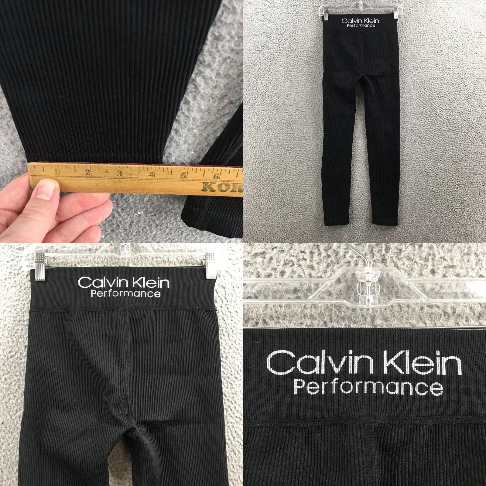 Calvin Klein Calvin Klein Yoga Pants Womens Black Mid Rise Elastic Waistband Leggings Adult Womens Stretch Activewear Size 42" / US 20 - 8 Thumbnail