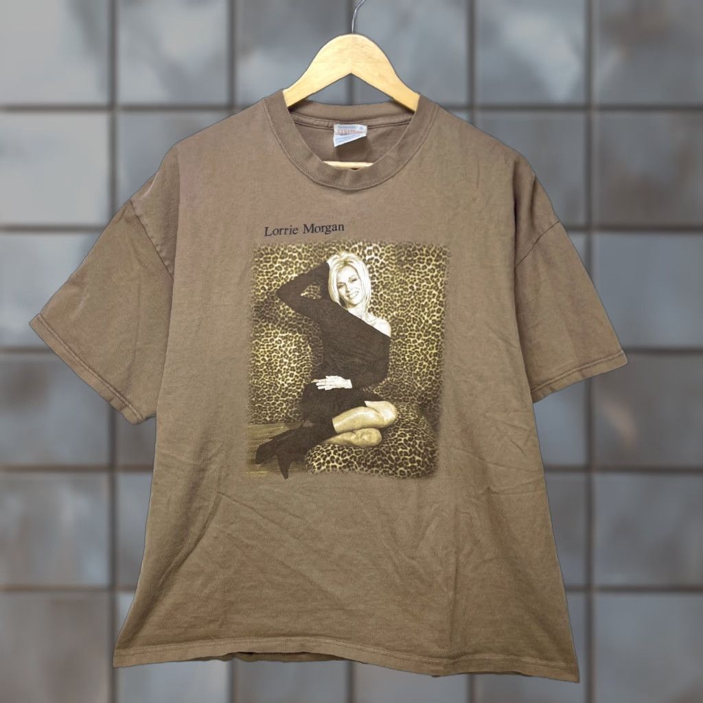 Hanes VINTAGE Lorrie Morgan Tour T Shirt XL Hanes Brown Men XL T-Shirt Vintage 90s Fans Mens Size US XL / EU 56 / 4 - 1 Thumbnail