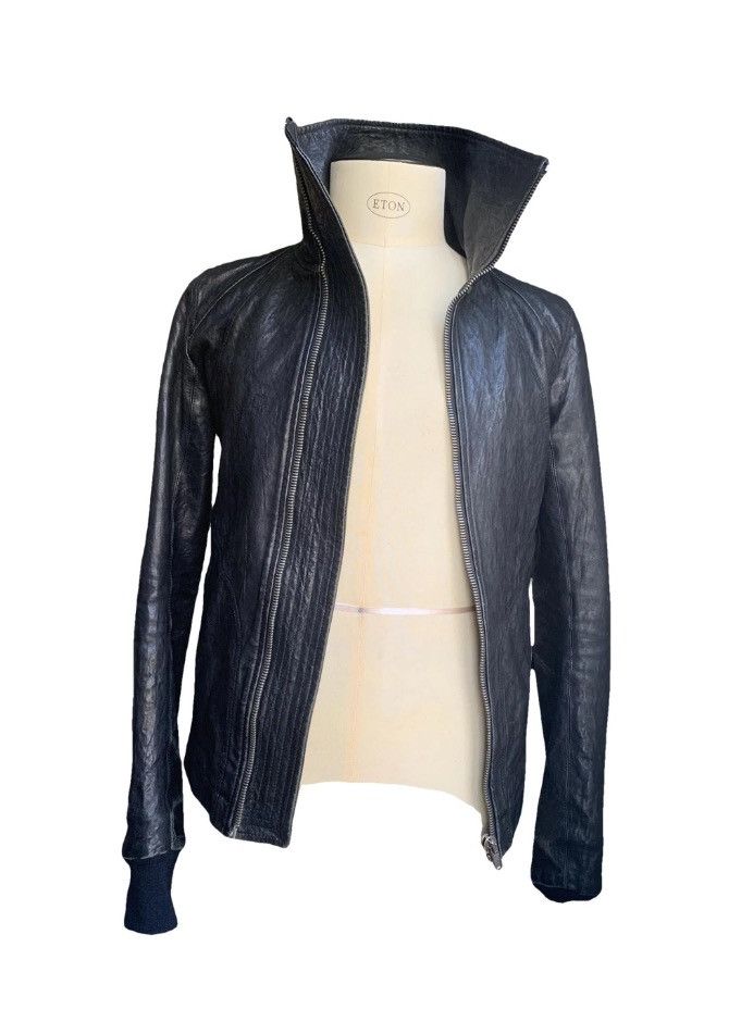 image of Rick Owens Leather Jacket in Black, Men's (Size XS)