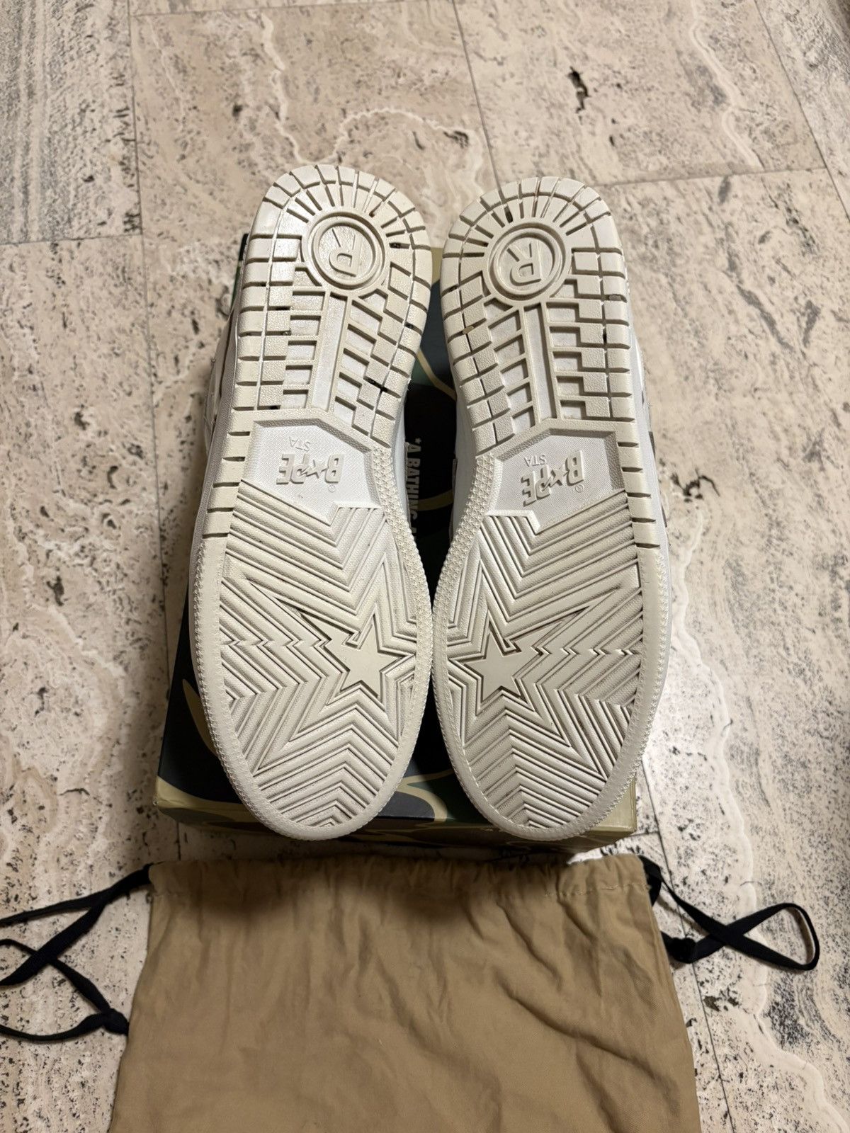 Bape A Bathing Ape Bape SK8 Sta Triple White Leather – Size 11 Size US 11 / EU 44 - 5 Thumbnail