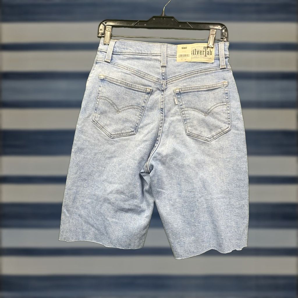 Levi's VINTAGE Levi's Silvertab Jeans Womens 27 High Waisted Mom Shorts 90s Retro Distressed NWT Blue 100% Cotton Jeans Womens Size 27" / US 4 / IT 40 - 1 Thumbnail