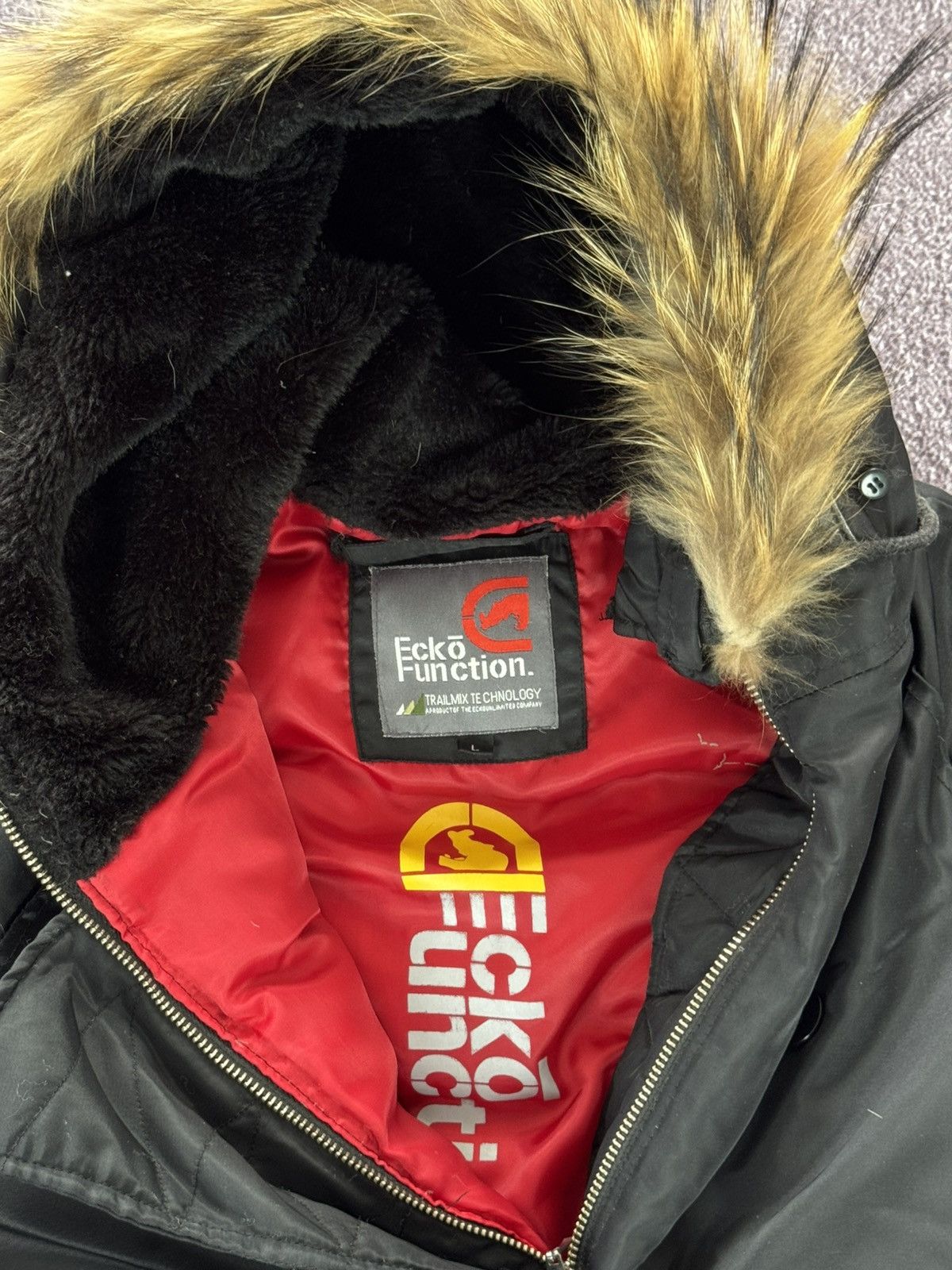 Ecko Unltd. Vintage Ecko Fur Hood Down Bomber Jacket Size L / US 10 / IT 46 - 6 Thumbnail
