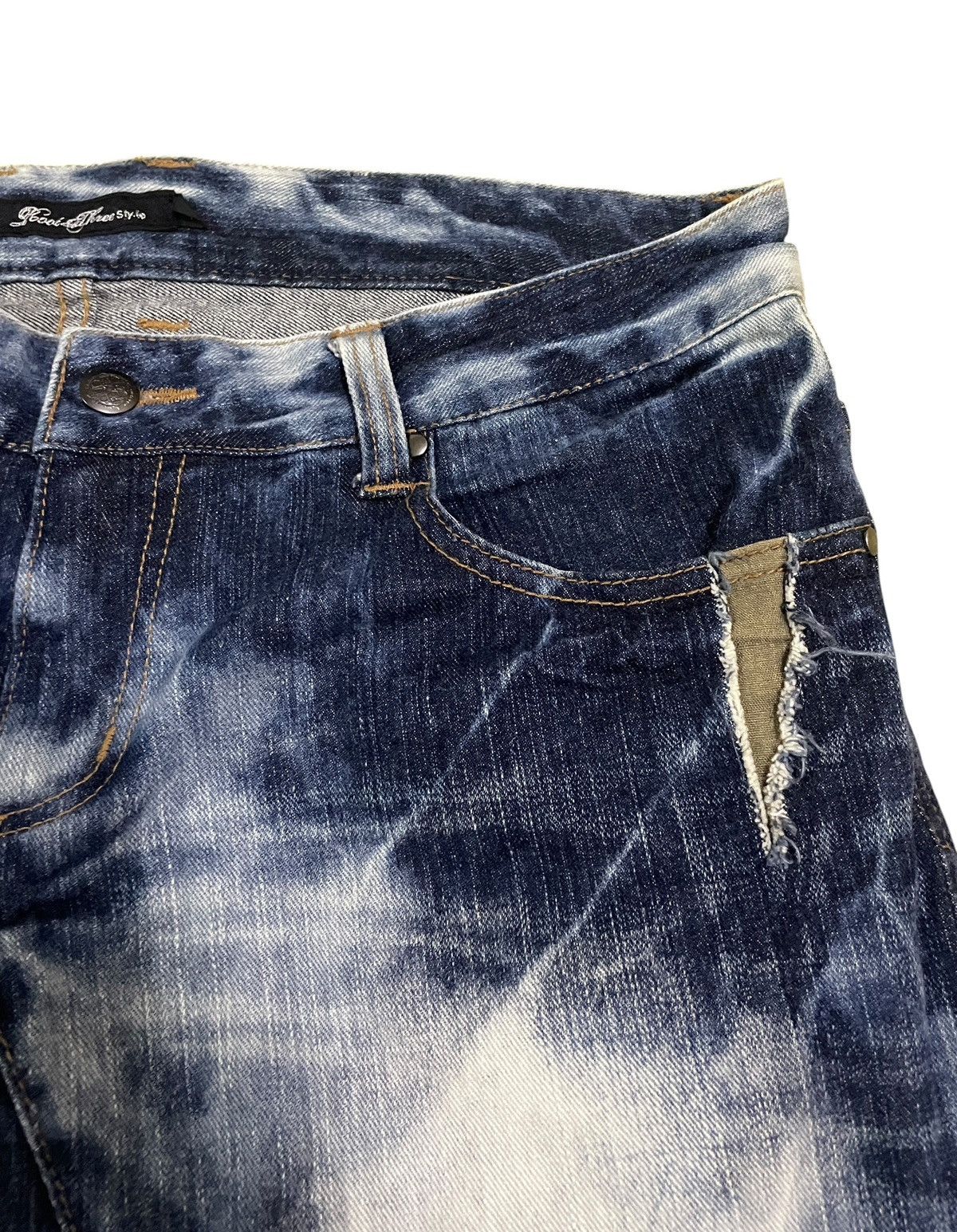 If Six Was Nine Rare Vintage Japanese Brand Root Three Bleach Jeans 2000s Size US 34 / EU 50 - 5 Thumbnail