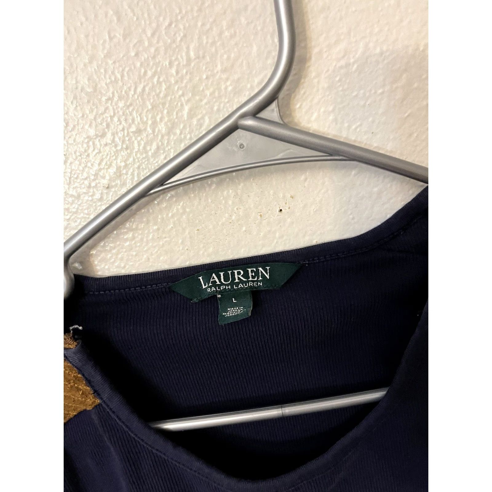 Ralph Lauren Lauren Ralph Lauren Navy Blue Long Sleeve Suede Zip Shoulder Shirt Women’s L Size L / US 10 / IT 46 - 2 Thumbnail