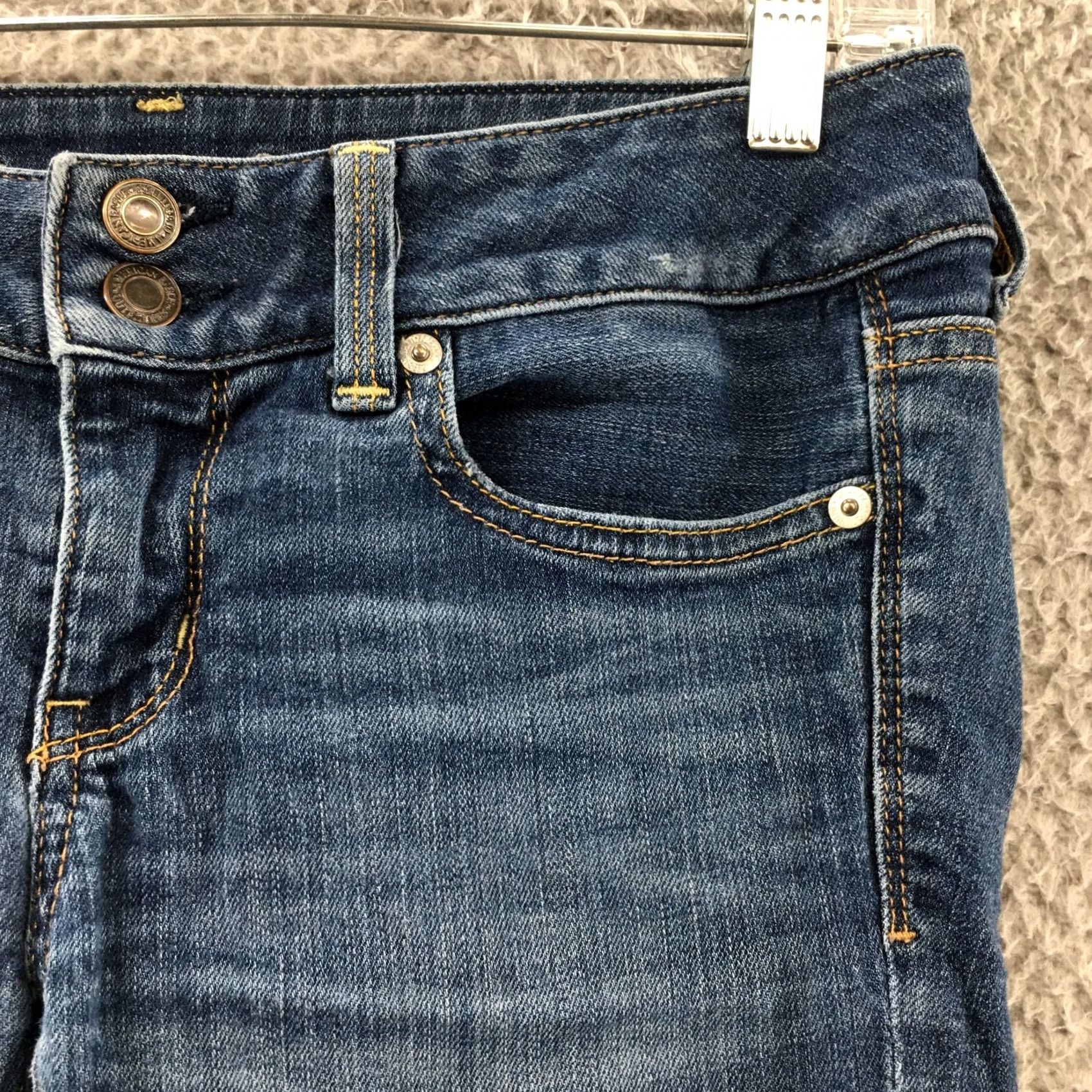 American Eagle Outfitters American Eagle Stretch Artist Capri Jeans Womens 4 Reg Blue Denim Capris 30x24 Regular Moderate Wash Size 27" / US 4 / IT 40 - 5 Thumbnail
