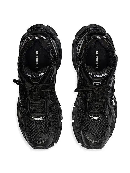 Balenciaga o1w1db10426 Runner Sneakers with Rhinestones in Black Size US 6 / IT 36 - 5 Thumbnail