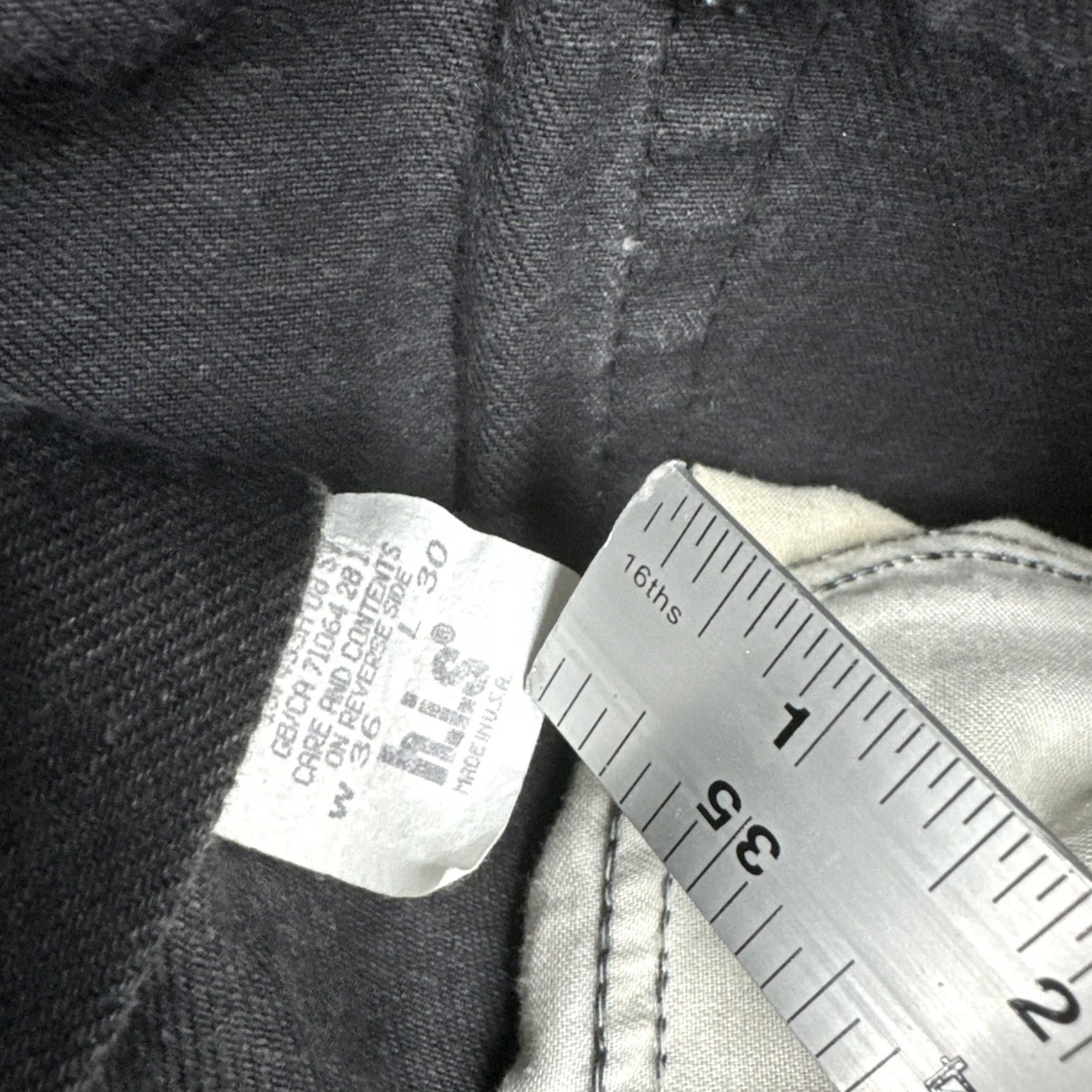 Denime VINTAGE HIS Jeans Mens 36x30 Tapered Denim Dark Wash Black USA Made Size US 36 / EU 52 - 3 Thumbnail