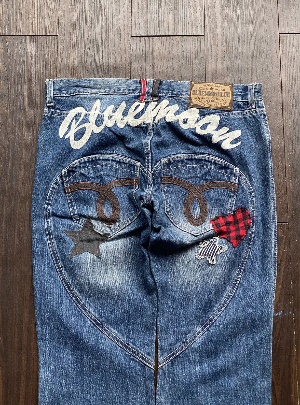 Japanese Brand RARE Y2K JAPANESE BRAND BLUEMOONBLUE CRASH REPAIR Size US 34 / EU 50 - 4 Thumbnail