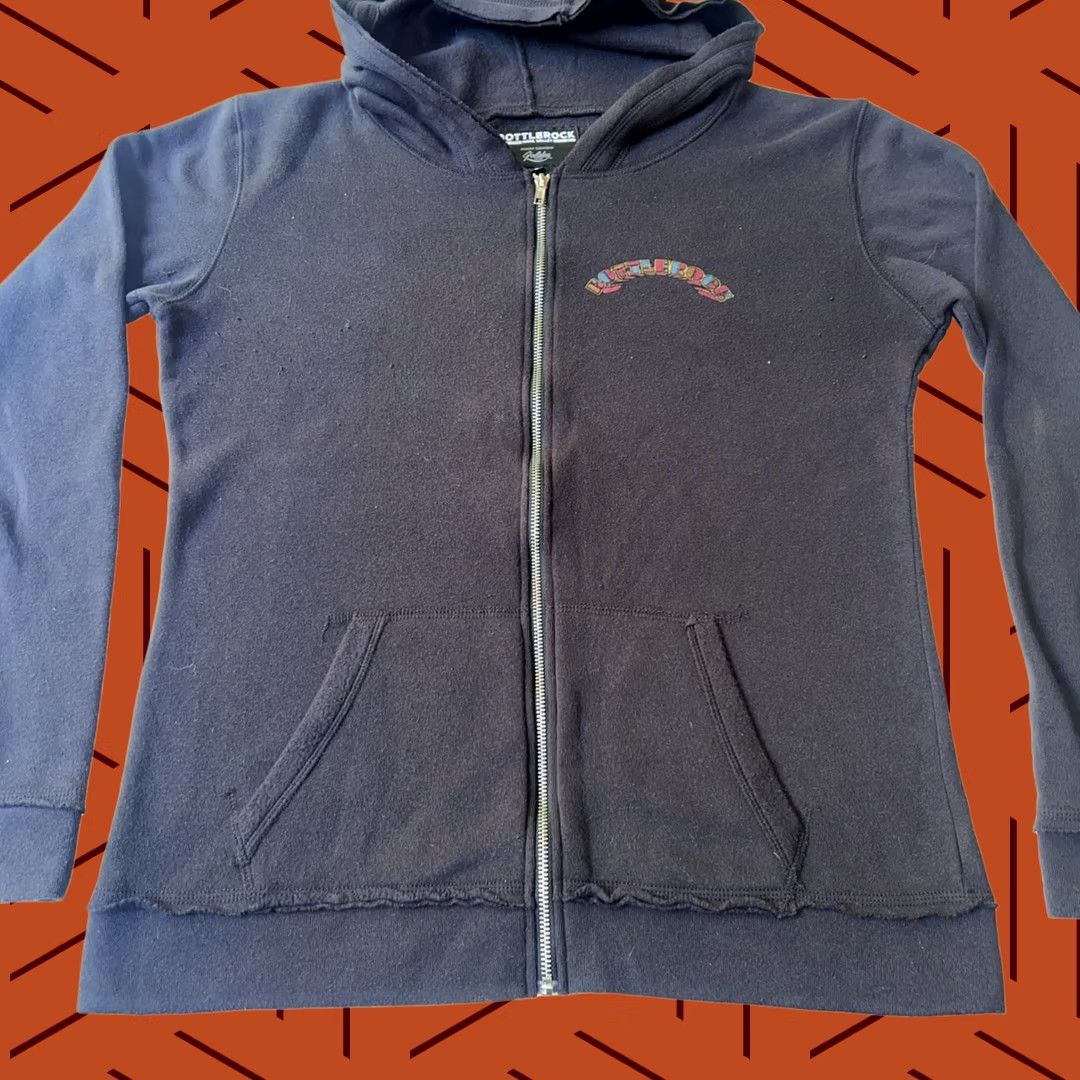Logo 7 Bottlerock Hoodie Zip Up Sweatshirt Jacket Large Gray Cotton Full Zip Logo Pockets Unisex Adults Size US L / EU 52-54 / 3 - 1 Thumbnail