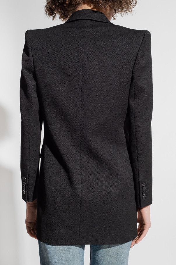 Saint Laurent Paris o1b1hav110724 Double-Breasted Jacket in Wool in Black Size M / US 6-8 / IT 42-44 - 4 Thumbnail