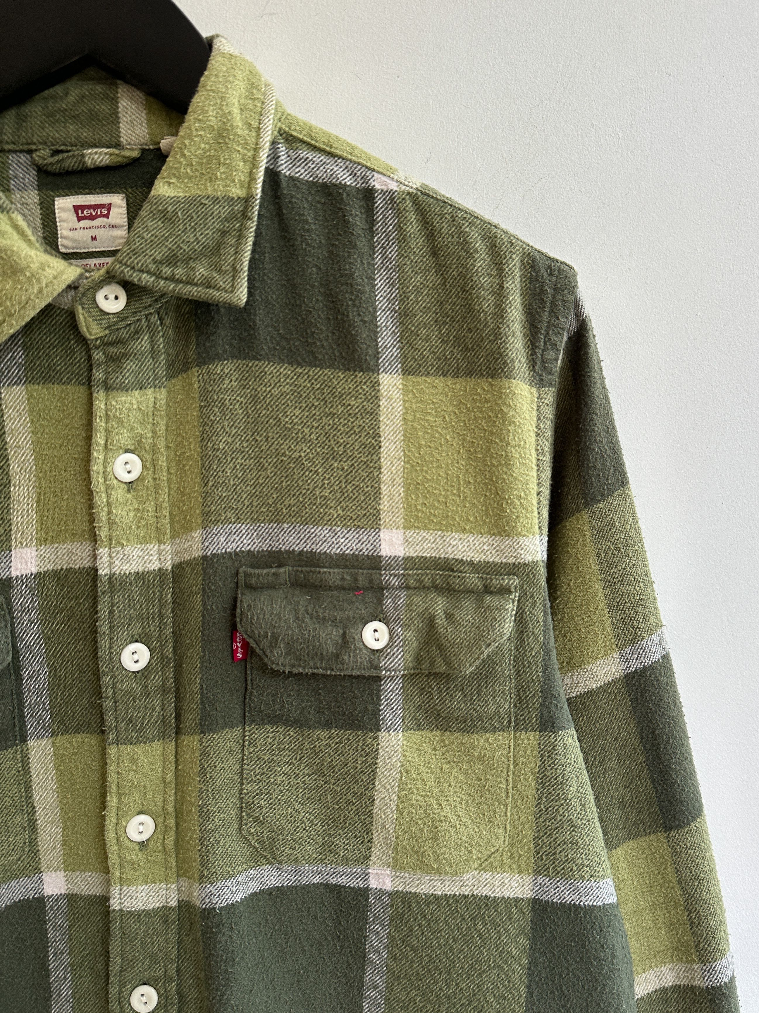 Levi's Levi's Check Green Flannel Shirt Size US M / EU 48-50 / 2 - 3 Thumbnail