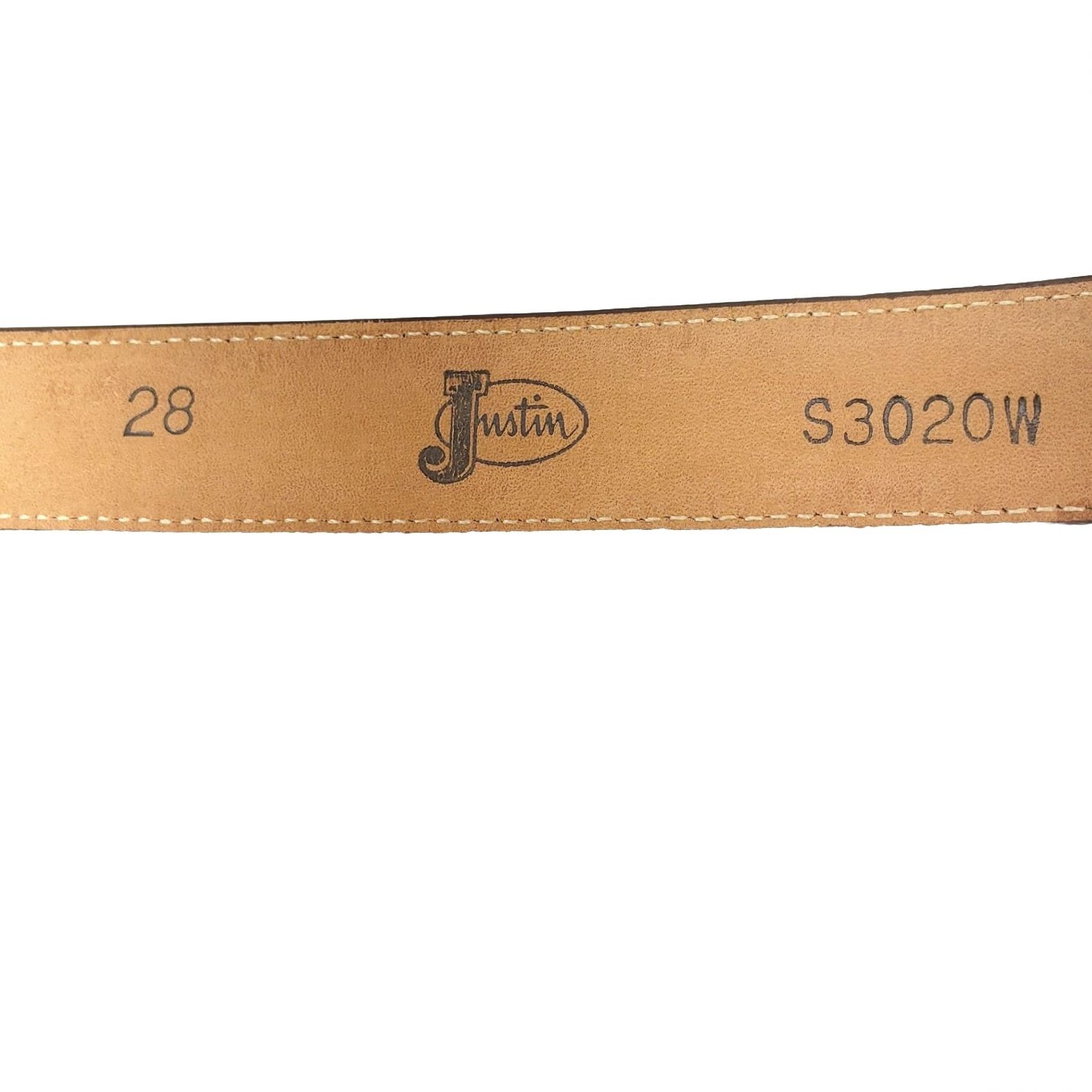 Justin Boots Justin Stitched Leather Belt Women’s Size 28 Brown 1 1/4" Wave Stitch Silver Nickel Buckle Justin Boots Cowgirl Western Belt Mens Womens Girls? Size ONE SIZE - 7 Thumbnail