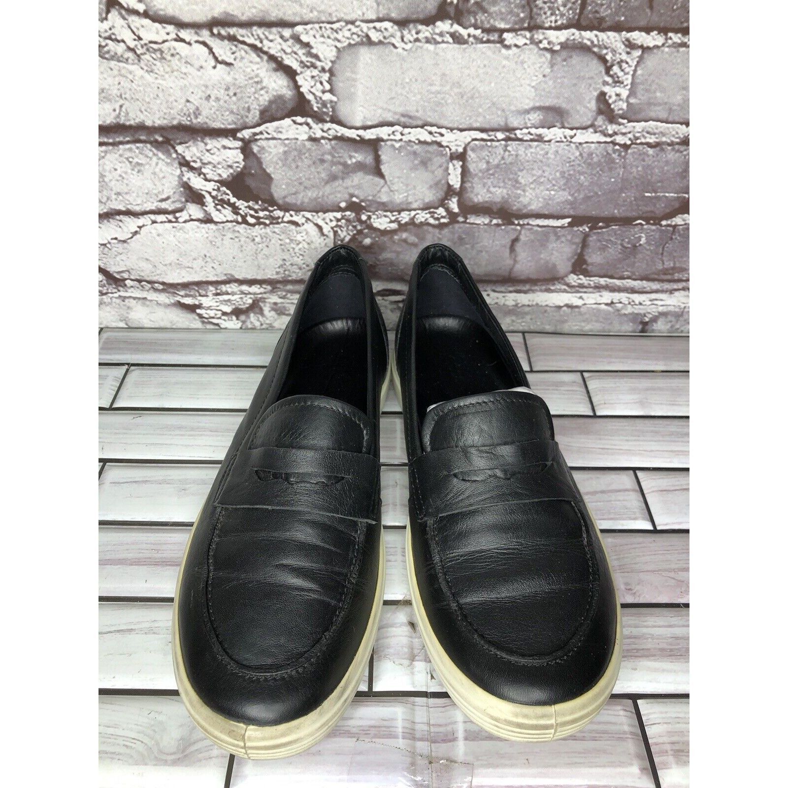 Ecco Ecco Black Leather Penny Loafers Casual Slip On Shoes Women’ Size US 7.5 / IT 37.5 - 16 Thumbnail