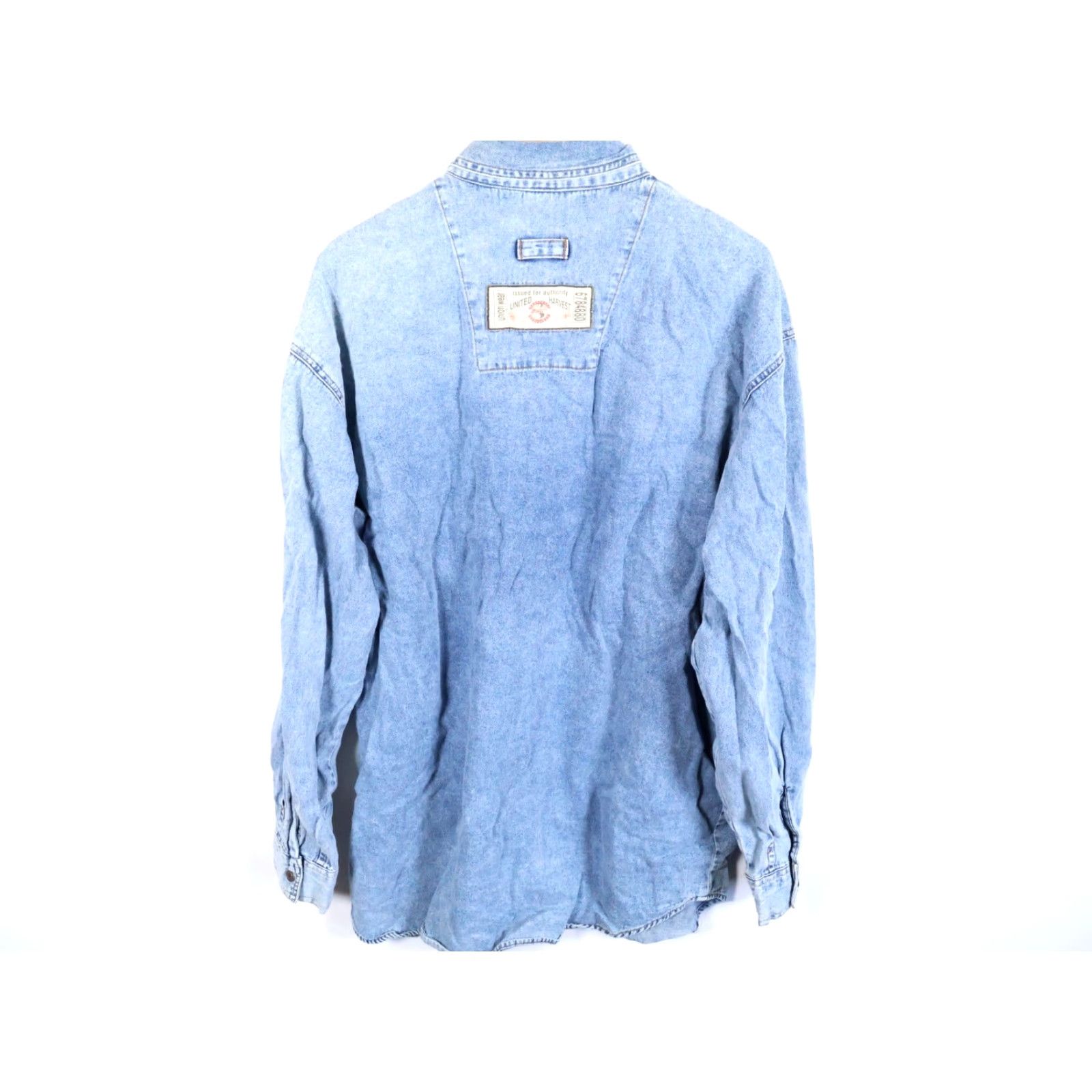 Denime VINTAGE Zeppelin Denim Work Shirt Mens 2XL Blue Metal Buttons Workwear Grunge VTG Shirt Size US XXL / EU 58 / 5 - 2 Thumbnail