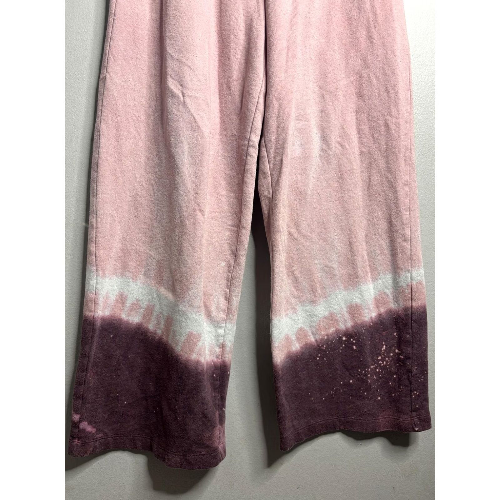 Pinko PINK Victoria's Secret Sweatpants Womens Medium Pink Tie Dye Wide-Leg Lounge Size 32" / US 10 / IT 46 - 5 Thumbnail