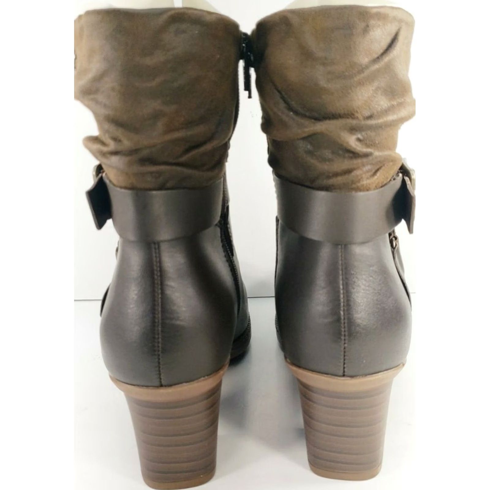Vintage Earth Origins Wheaton Wade Women’s Leather Mid Boots Bark Brown Size 9.5 Size US 10 / IT 40 - 6 Thumbnail