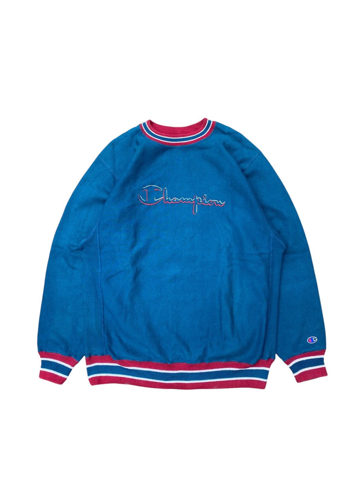 Champion 90s Vintage Champion Reverse Weave Script Logo Sweatshirt Size US L / EU 52-54 / 3 - 1 Thumbnail