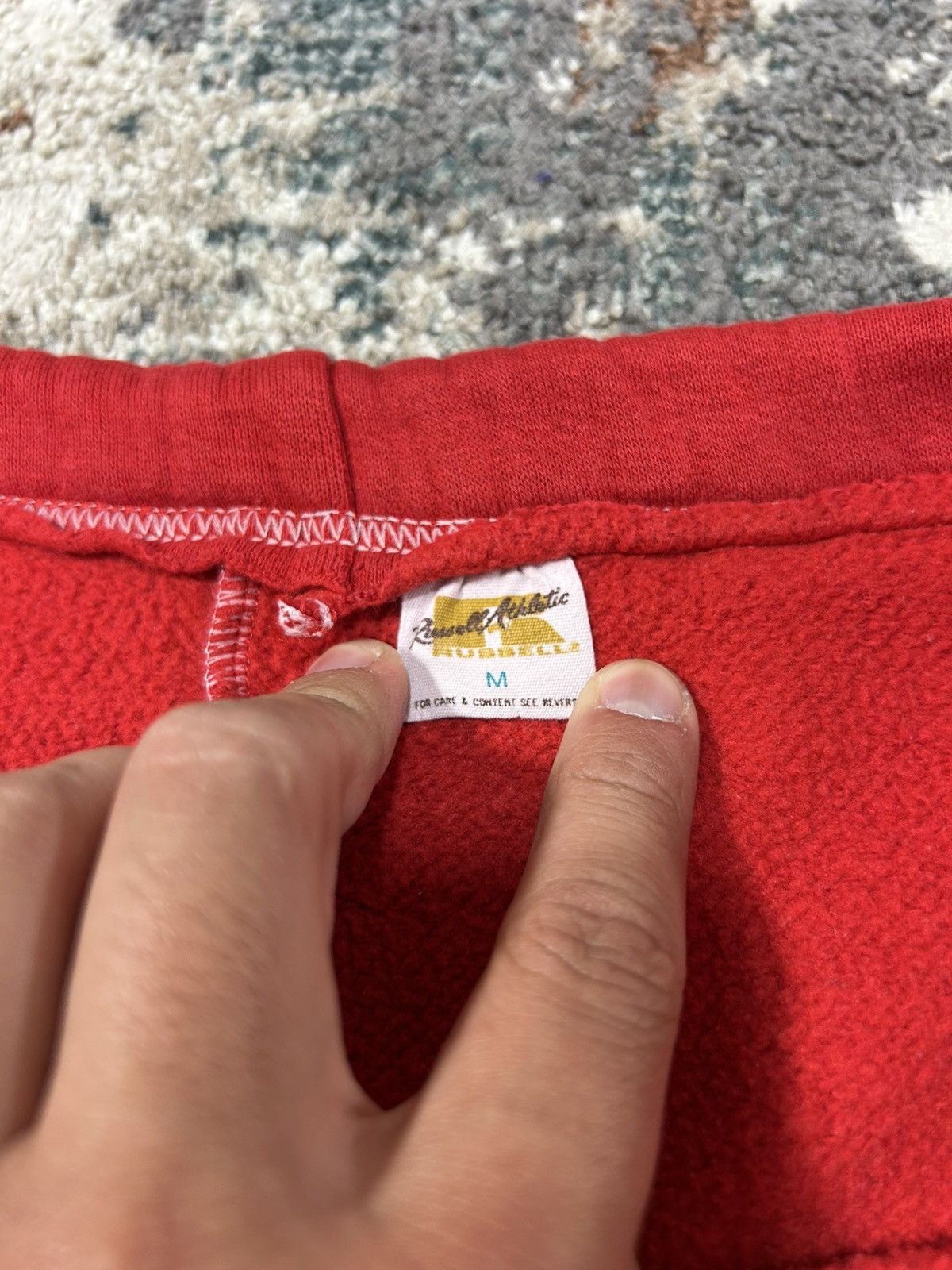 Vintage 1970s Russell Athletics Gold-Tag Red Cuffed Sweatpants Size US 34 / EU 50 - 5 Thumbnail