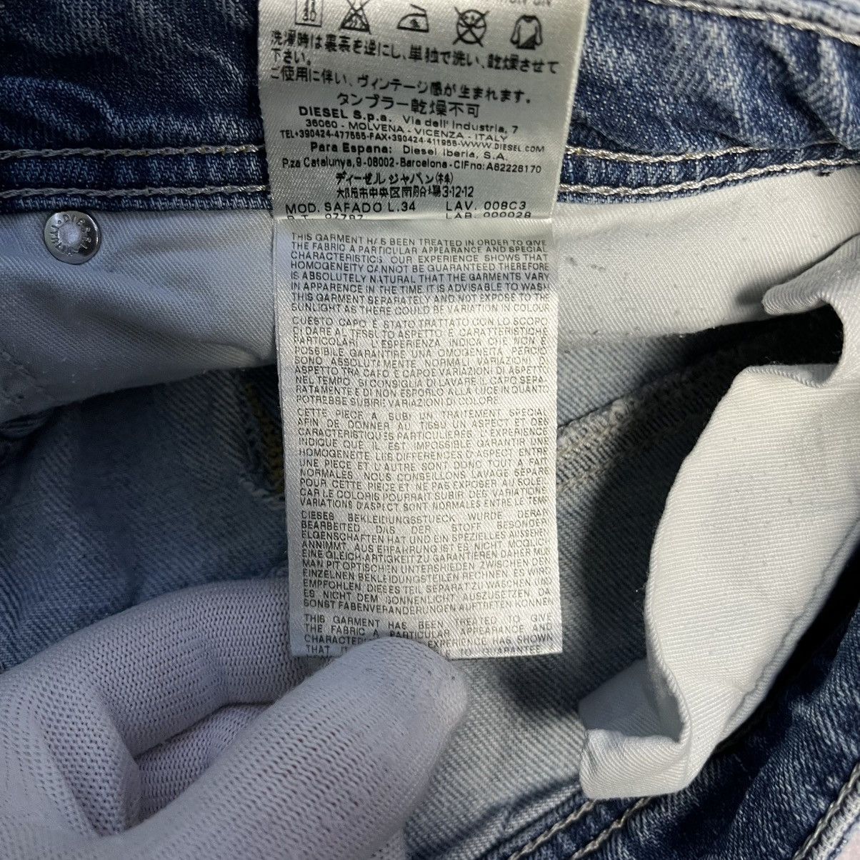 Diesel × Vintage Vintage Diesel Distressed Denim Jeans Safado Y2K Avant-Garde Size US 32 / EU 48 - 13 Thumbnail
