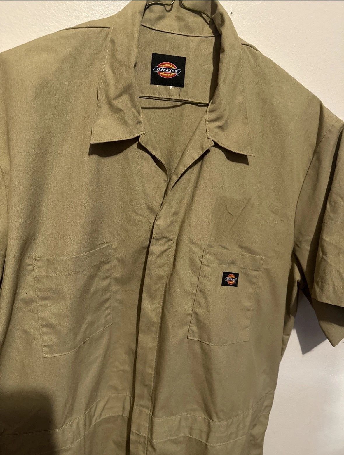 Dickies Dickies Mens Coverall Solid Beige Size XL Short Sleeve Size US 36 / EU 52 - 2 Thumbnail