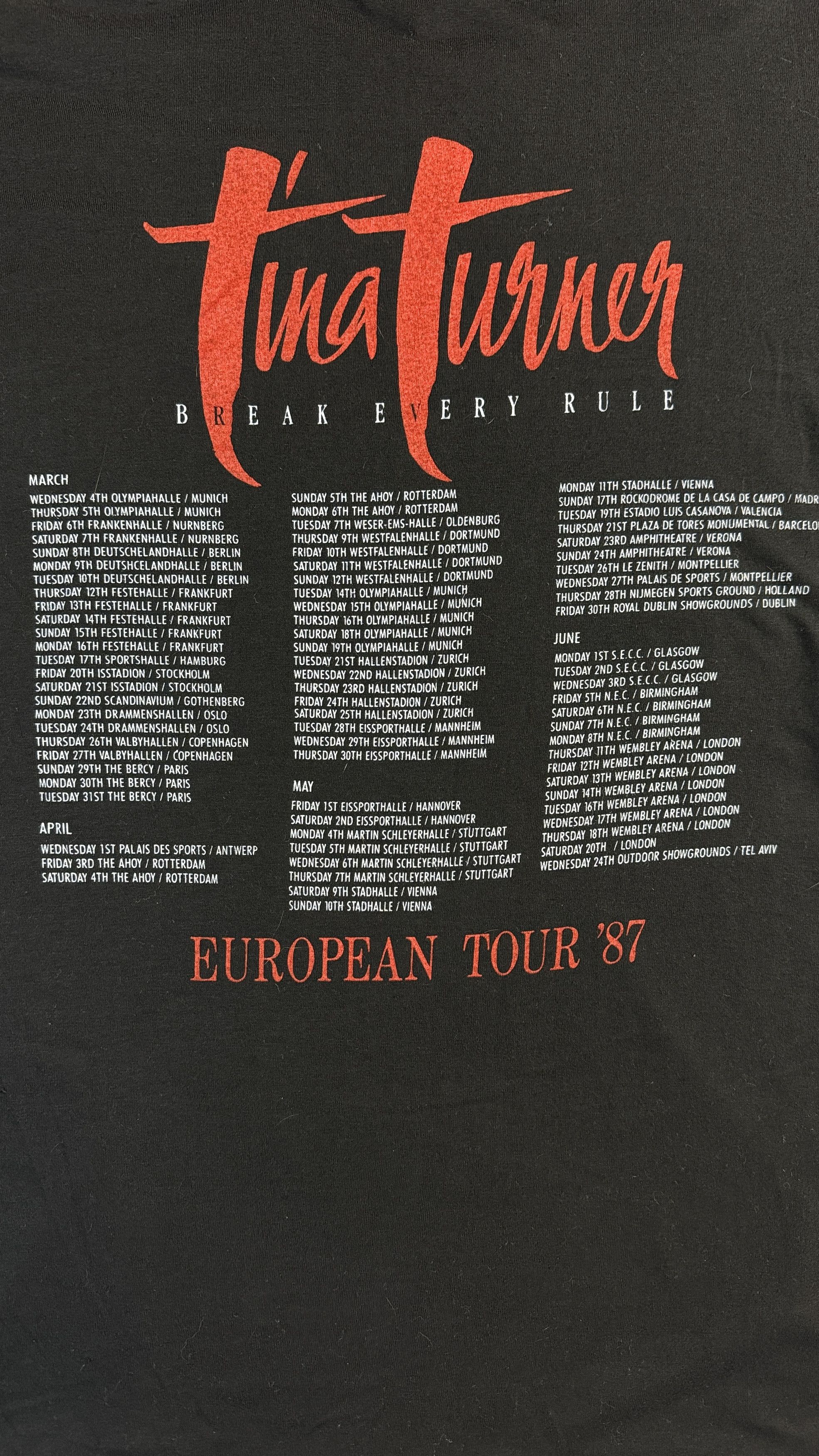 Vintage Rare! Vintage Tourshirt 1987 Tina Turner "Break ev Size US L / EU 52-54 / 3 - 3 Thumbnail