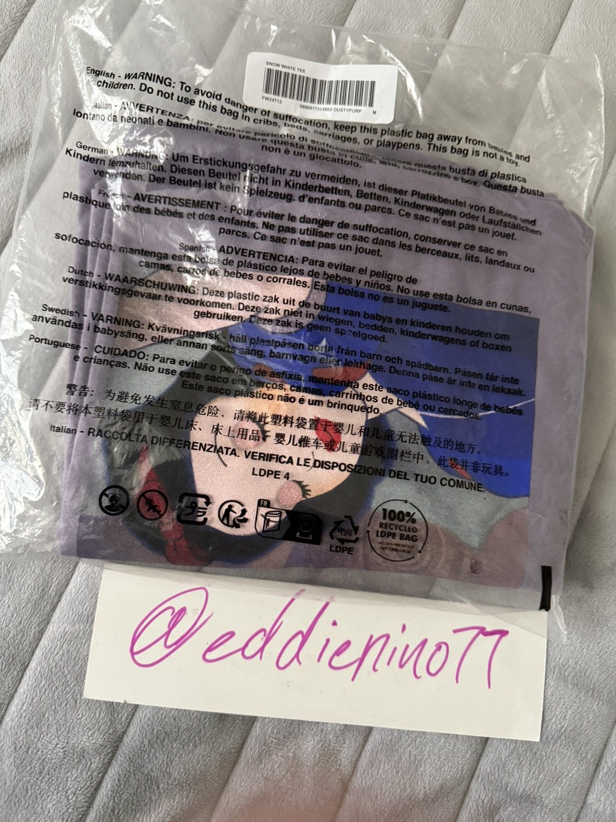 Disney × Supreme Supreme Snow White Tee (M) Size US M / EU 48-50 / 2 - 4 Thumbnail