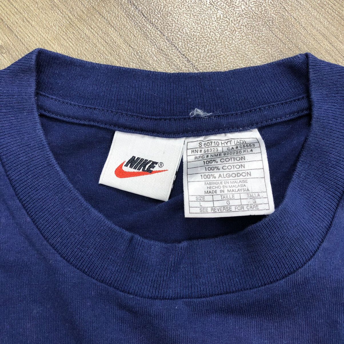 Nike × Vintage Vintage1990s Nike Court Spell Out Big Logo Tee Size US L / EU 52-54 / 3 - 7 Thumbnail