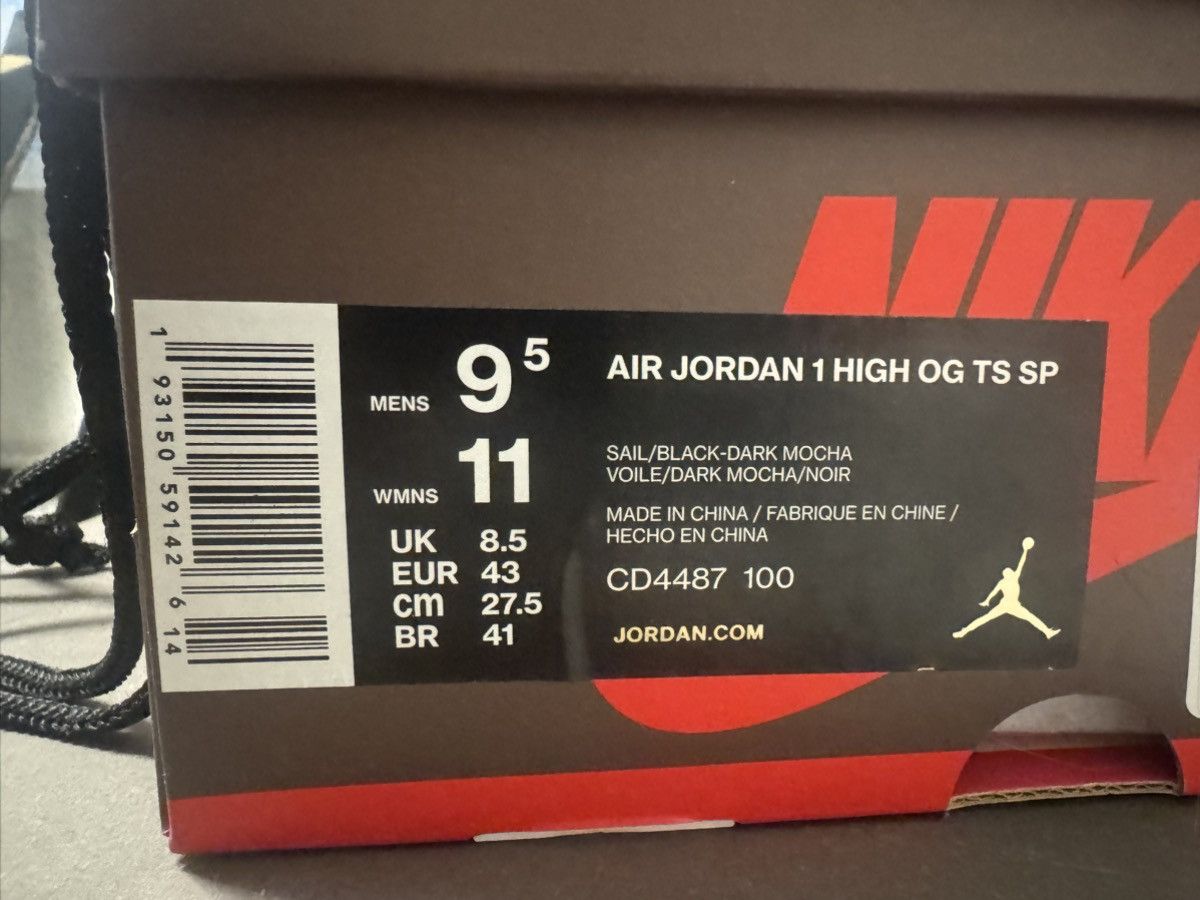 Jordan Brand × Travis Scott Travis Scott Jordan 1 OG Mocha Size US 9.5 / EU 42-43 - 9 Thumbnail