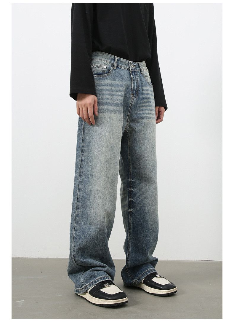 Japanese Brand × Jean American style distressed washed straight jeans for men Size US 32 / EU 48 - 4 Thumbnail