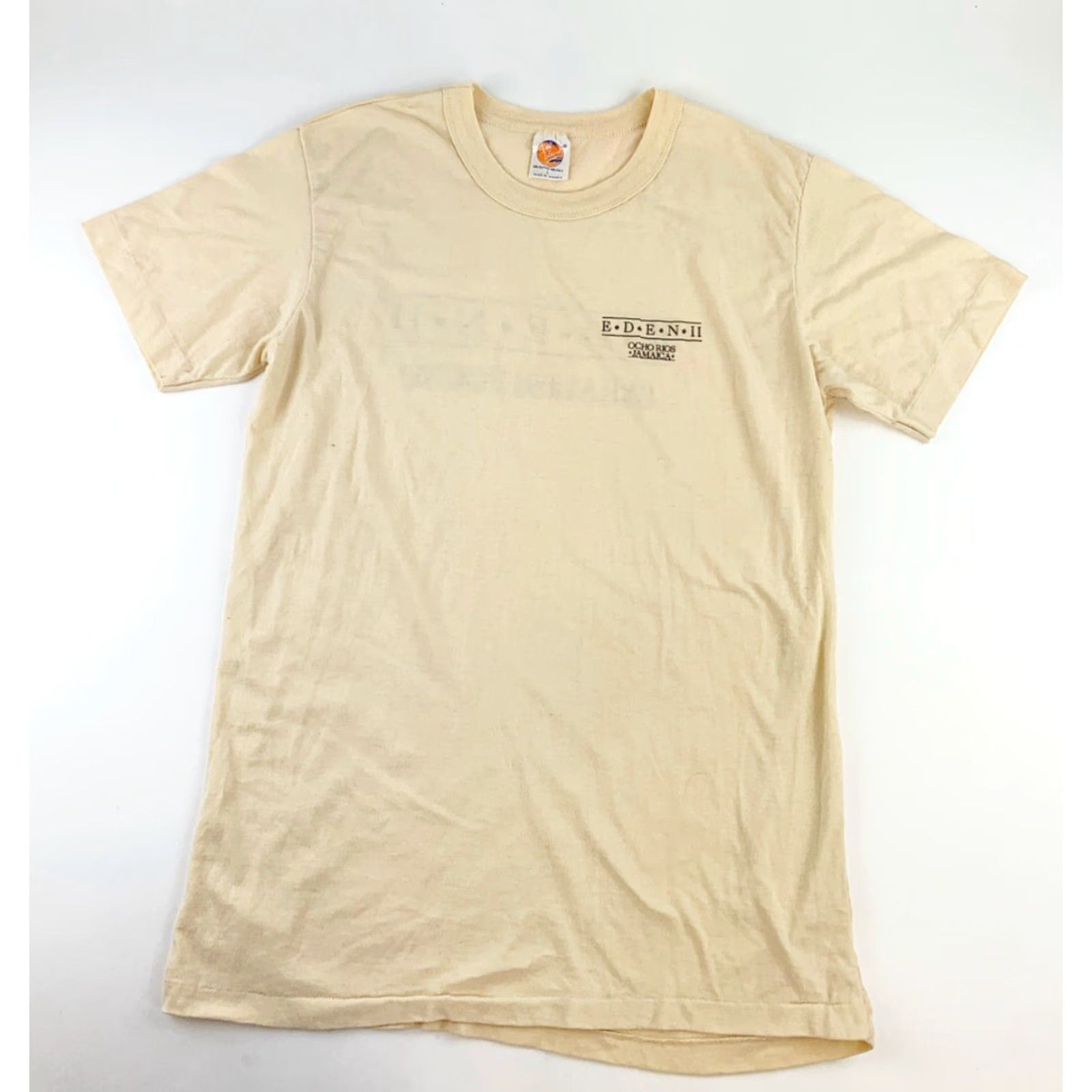Vintage VINTAGE Jamaica T Shirt Mens Large Single Stitch Eden II Resort Sun Island Stitch Yellow L Mens T-Shirt Size US L / EU 52-54 / 3 - 2 Thumbnail