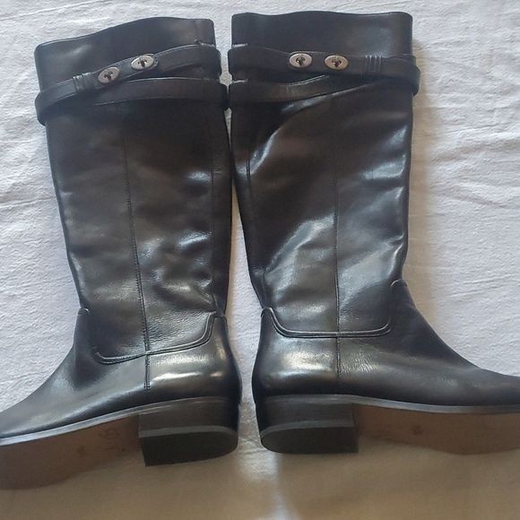 Coach Coach Linette Black Leather Tall Sz 9 Boots Size US 9 / IT 39 - 1 Thumbnail