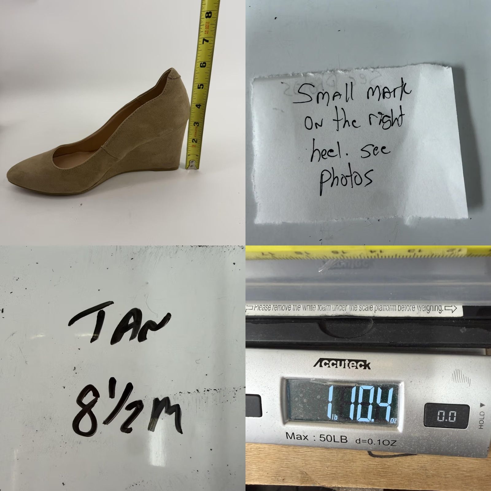 Vintage Bandolino Wedge Pumps 8.5M Tan Beige Faux Suede Pointed Toe Slip On Heel Pump Women Office Business Formal Workwear Size US 9 / IT 39 - 9 Thumbnail