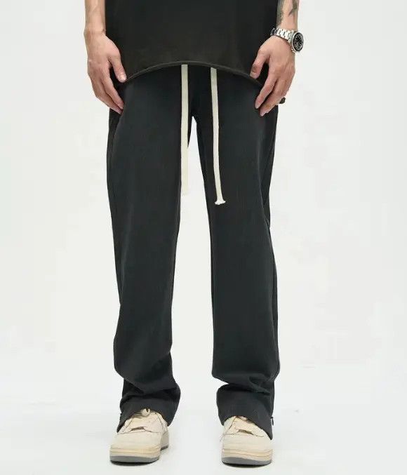 Japanese Brand Black all-match straight loose zipper slit casual trousers Size US 32 / EU 48 - 6 Thumbnail