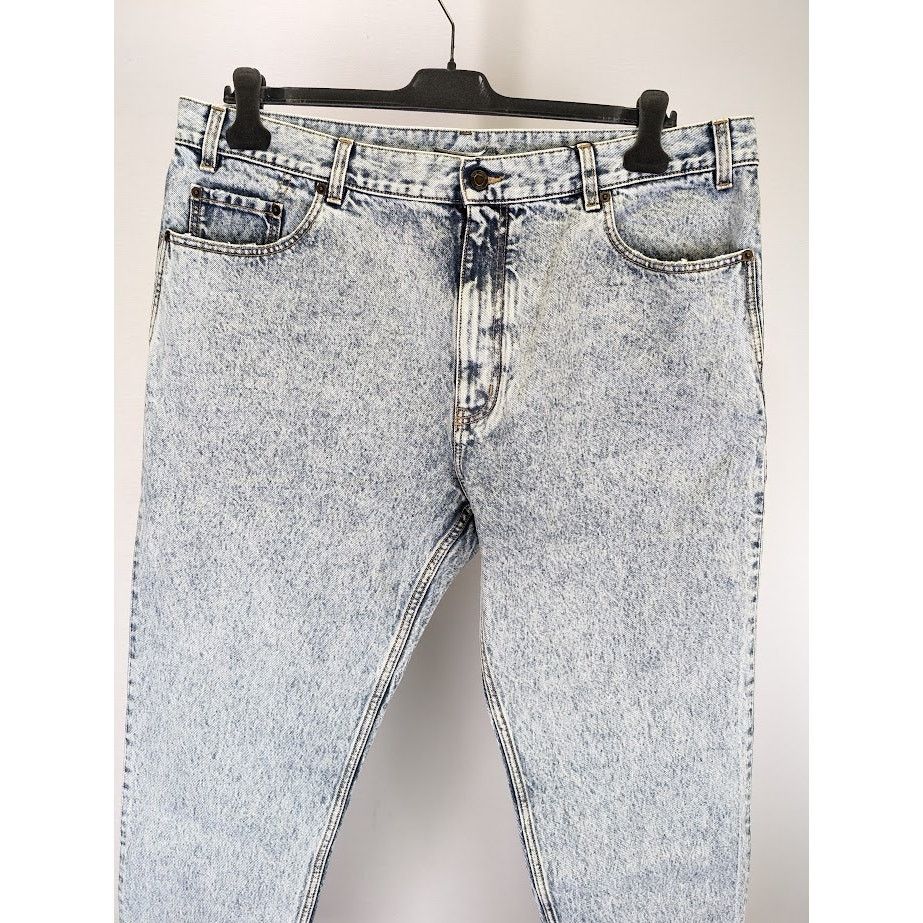 Saint Laurent Paris o1rshd1 Baggy Cropped Organic Jeans in Heavy Marble Blue Size US 36 / EU 52 - 3 Thumbnail
