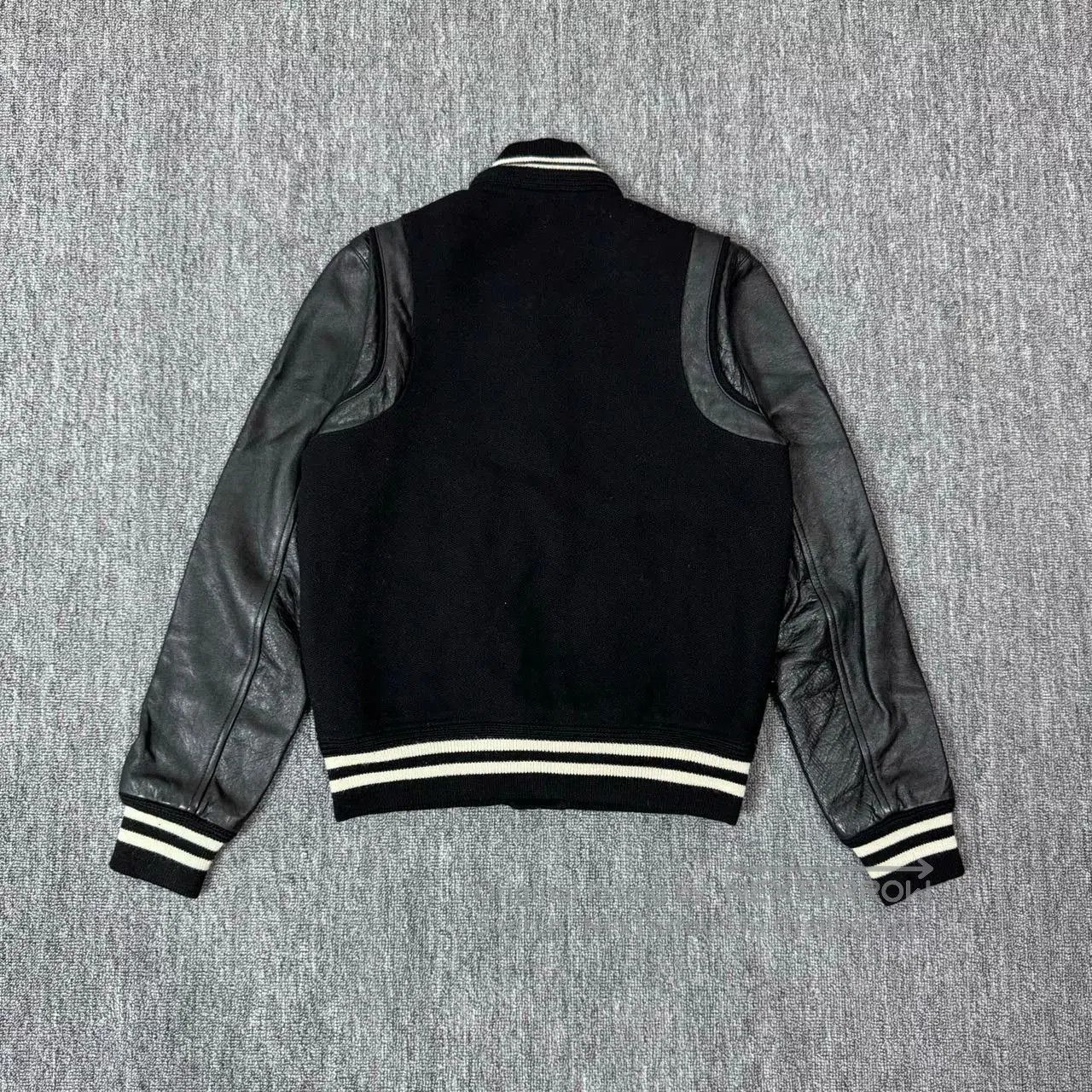 Saint Laurent Paris Saint Laurent Black Leather Sleeves Baseball Jacket. Size US M / EU 48-50 / 2 - 2 Thumbnail