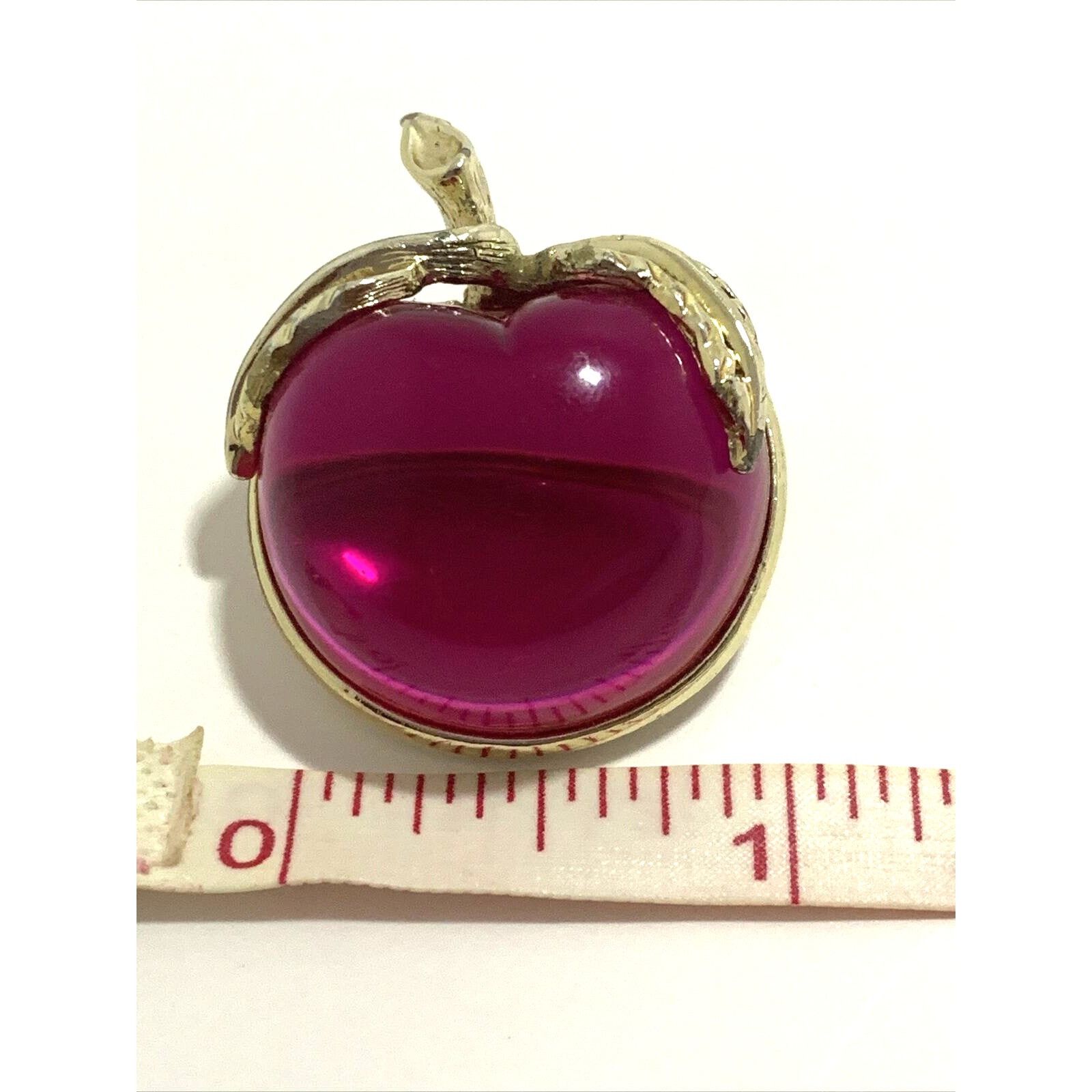 Other Sarah Convent Vtg Lucite Jelly Belly Apple Cherry Brooch Size ONE SIZE - 3 Thumbnail