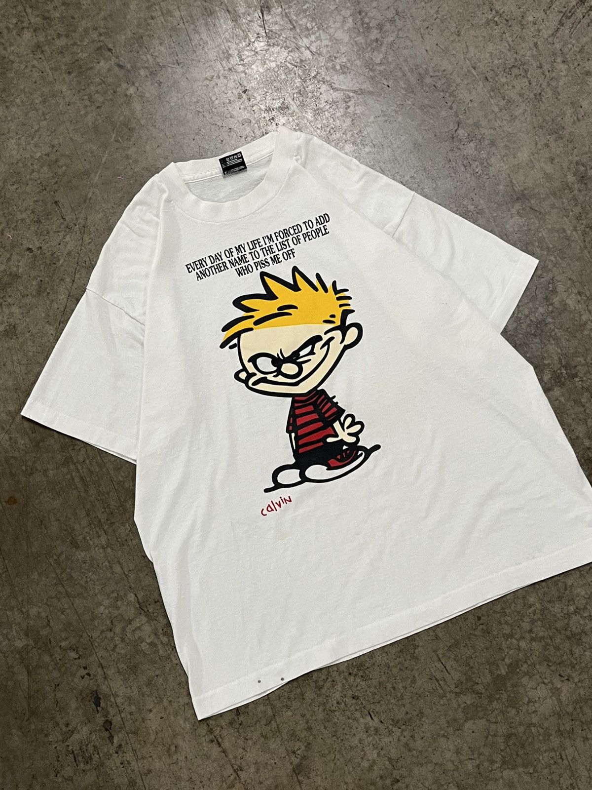 Vintage Vintage Calvin and Hobbs 90s funny graphic tee shirt grunge Size US XL / EU 56 / 4 - 1 Thumbnail