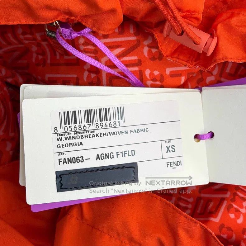 Fendi Fendi Neon Orange 3D Logo Zip-Up Hooded Jacket Size XS / US 0-2 / IT 36-38 - 7 Thumbnail
