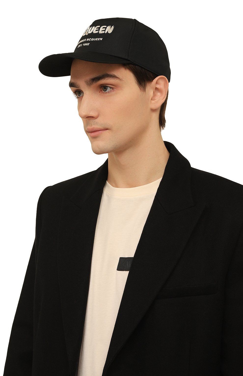 Alexander McQueen ALEXANDER MCQUEEN black graffiti logo baseball cap Large q Size ONE SIZE - 3 Thumbnail
