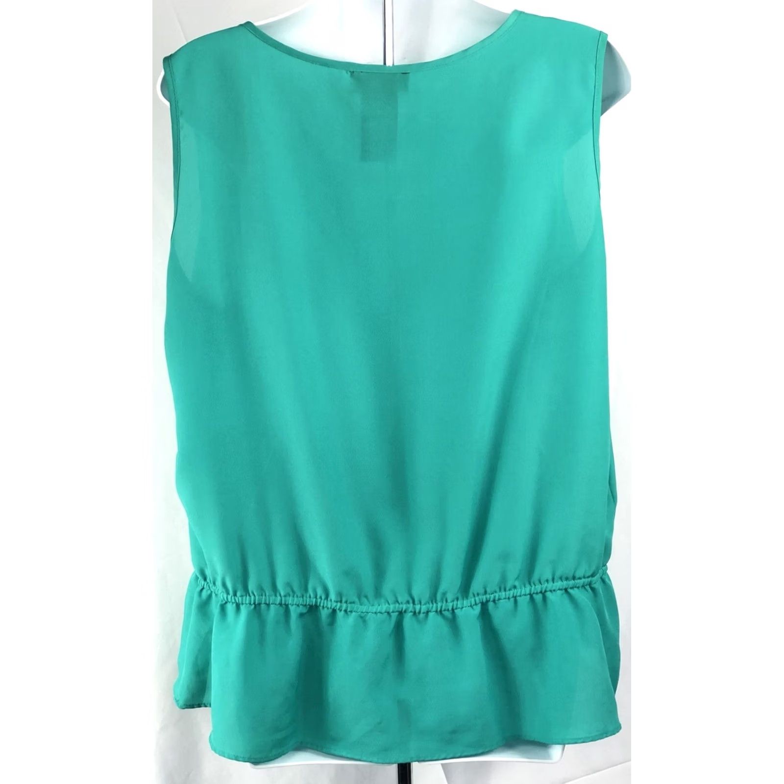 Vintage VINTAGE Metaphor Sleeveless Top XL Green Ruffles Front V-Neck Peplum Blouse Women 90s City Classic Glam Womens Size XL / US 12-14 / IT 48-50 - 4 Thumbnail