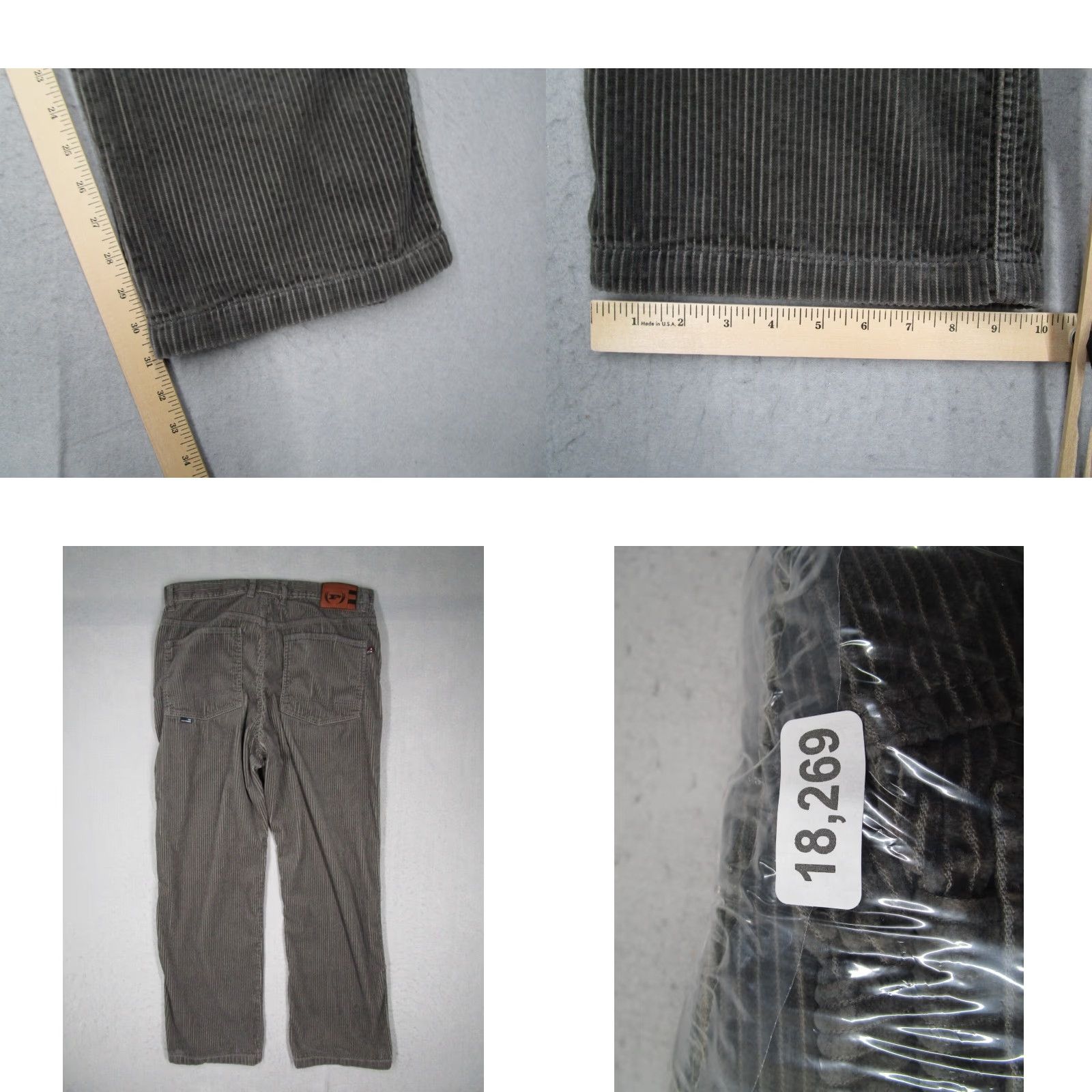 Todd Snyder VINTAGE Phat Farm Pants Mens 34 Gray Corduroy Chino Flat Front 5-Pocket Regular Inseam 31in Mens Size US 34 / EU 50 - 8 Thumbnail