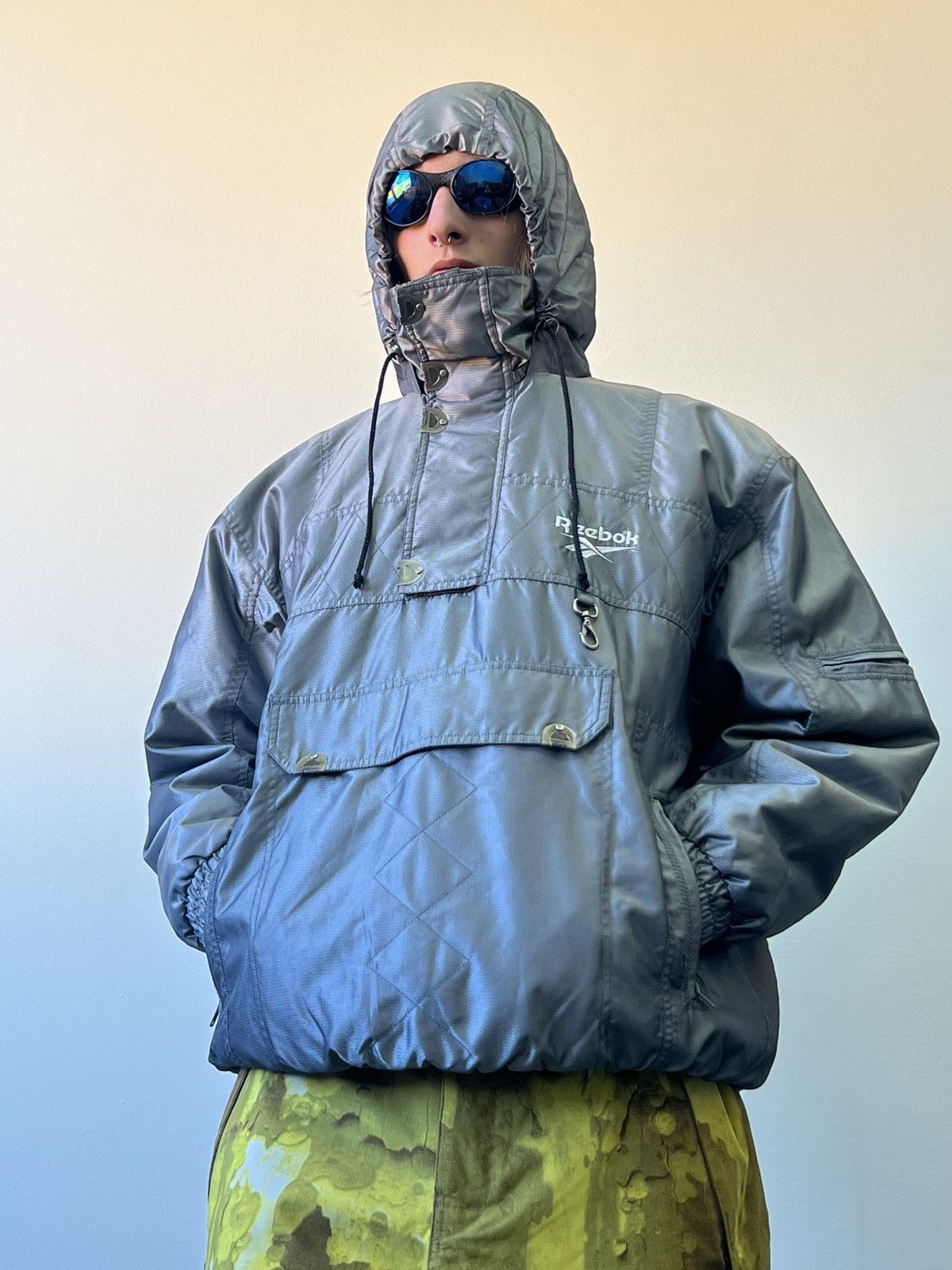 Reebok × Vintage Crazy Metallic futuristic vintage 90s reebok anorak jacket Size US L / EU 52-54 / 3 - 1 Thumbnail