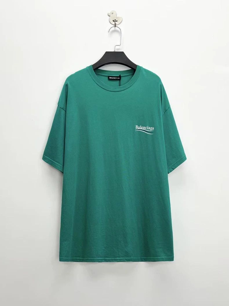 Balenciaga Balenciaga Lake green waves cola logo short sleeves Size US L / EU 52-54 / 3 - 1 Thumbnail
