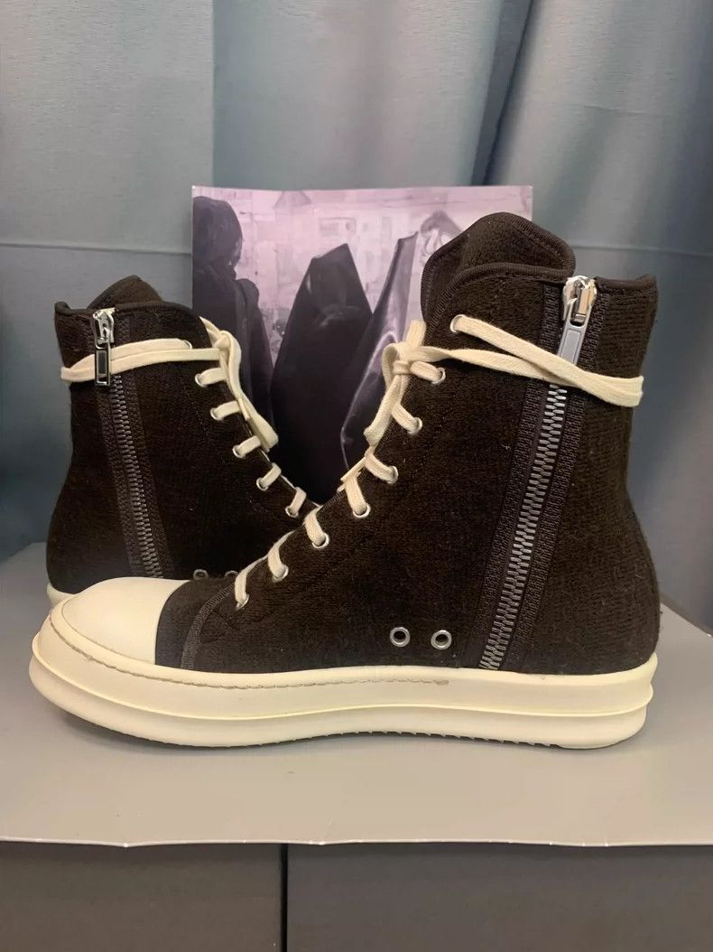 Rick Owens Rick Owens Black and white evergreen high-top skate shoes Size US 8 / EU 41 - 5 Thumbnail