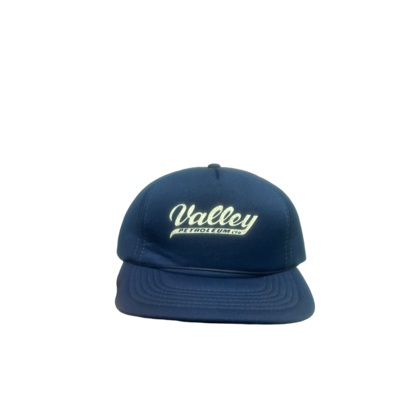 Spell VINTAGE Snap-Back Hat Cap valley petroleum Michigan blue spell out script logo Mens Adjustable Blue Hat Size ONE SIZE - 1 Thumbnail