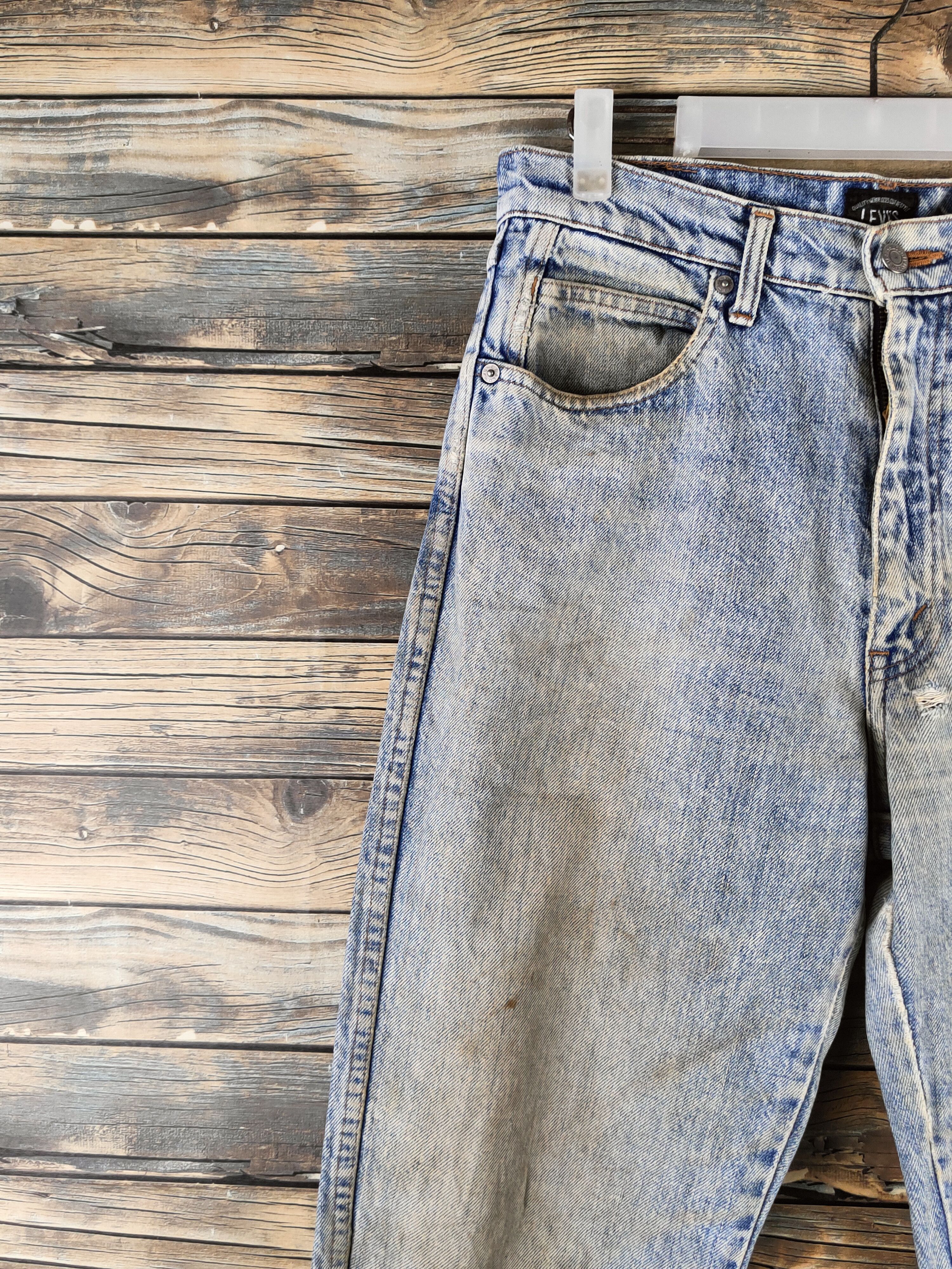 Levi's DL Levi's big E Blue Distressed Ripped Jeans #46-962 Size US 31 - 3 Thumbnail